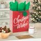 13" Large Christmas Gift Bag with Tissue Paper and Gift Tag (Glitter Christmas Wishes) for Kids, Adults, Friends, Family
